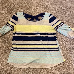 BCX Striped Top with Bow tie Back